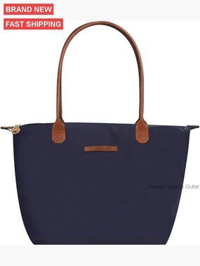 Large Waterproof Nylon Tote Bag with Zipper Lightweight Durable Handbag